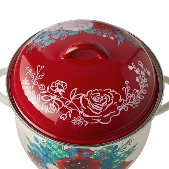 đŚâNewâPioneer WomanâWishfulâWinterâ12-QuartâEnamel-On-SteelâHolidayâStockâPot - Picture 5 of 8